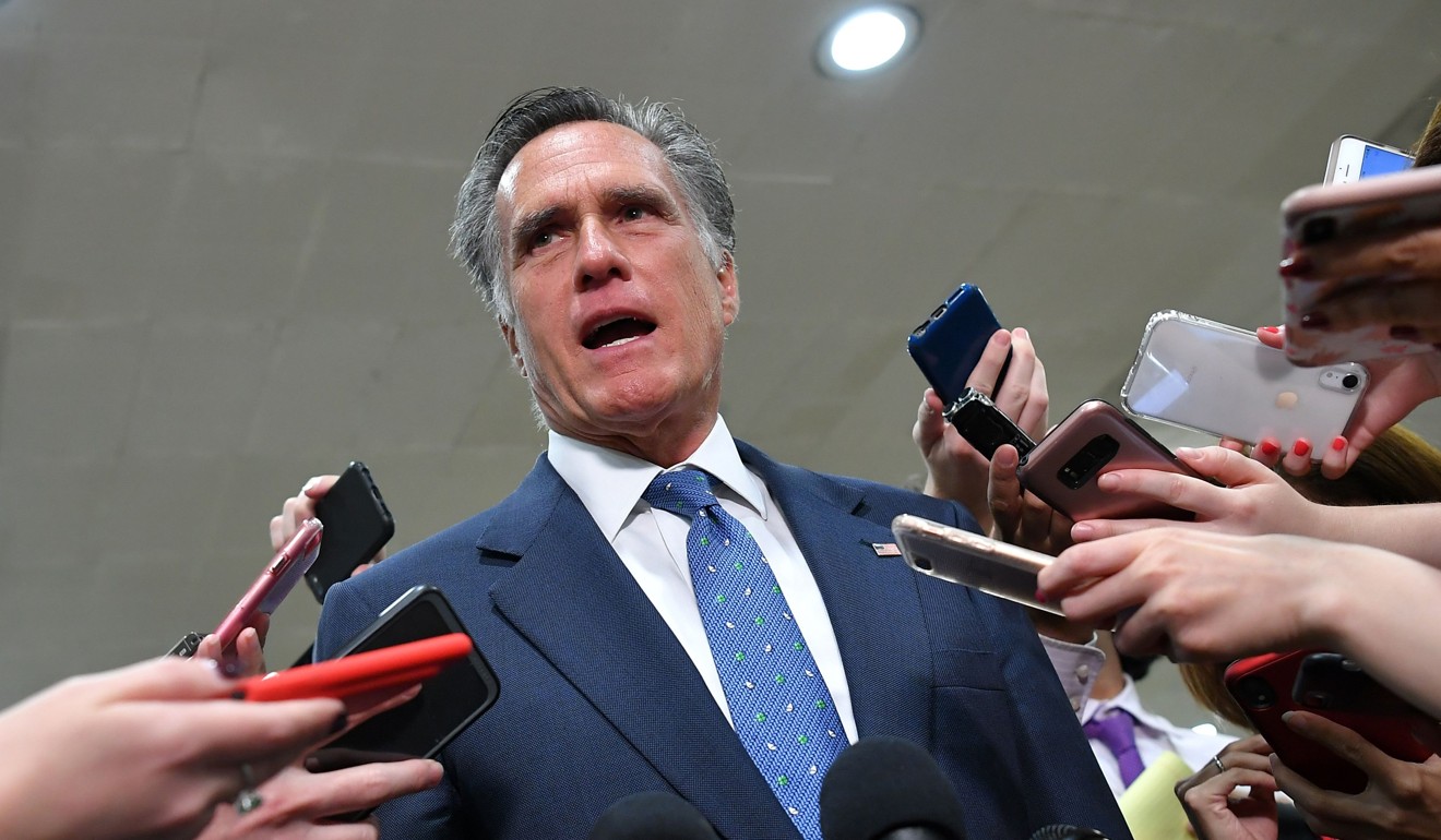 US Senator Mitt Romney speaks to the media in Washington in May. Photo: AFP