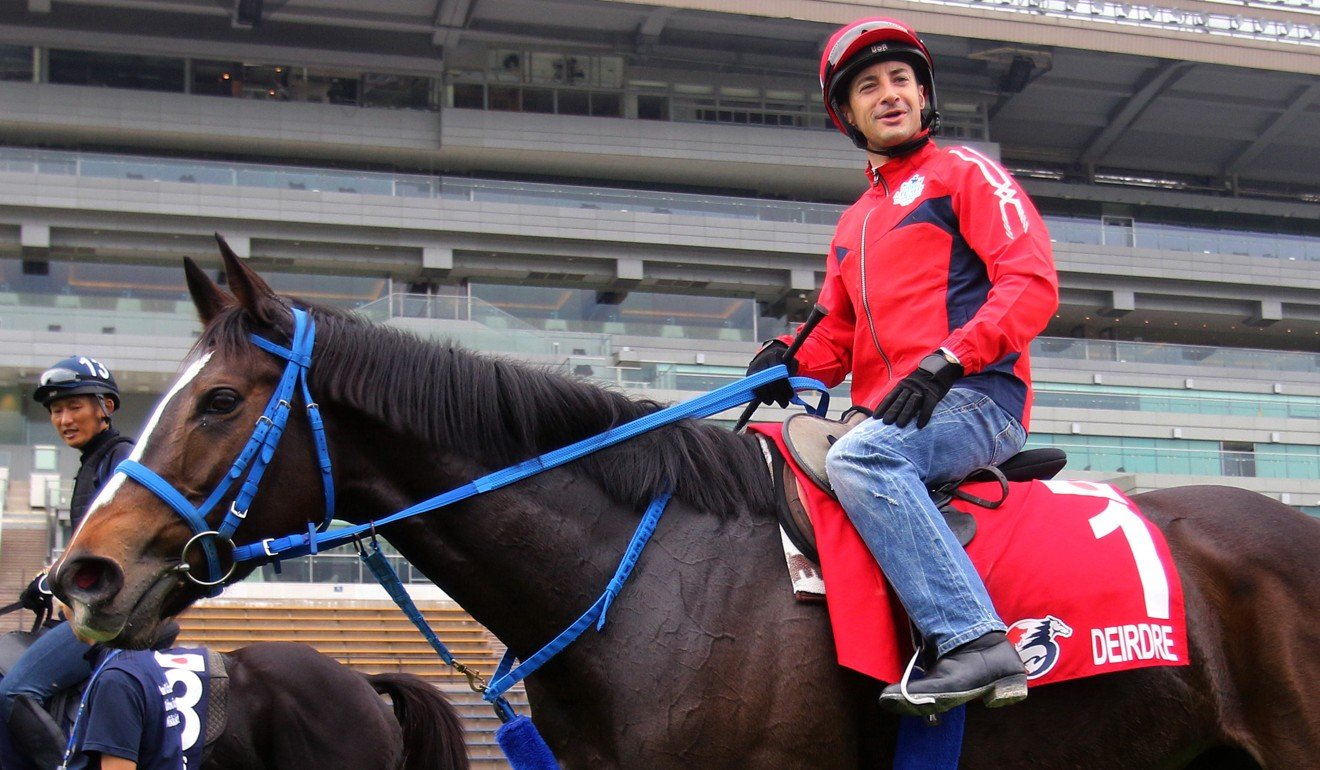 Christophe Lemaire rides trackwork in the lead-up to last year’s Hong Kong International Races.