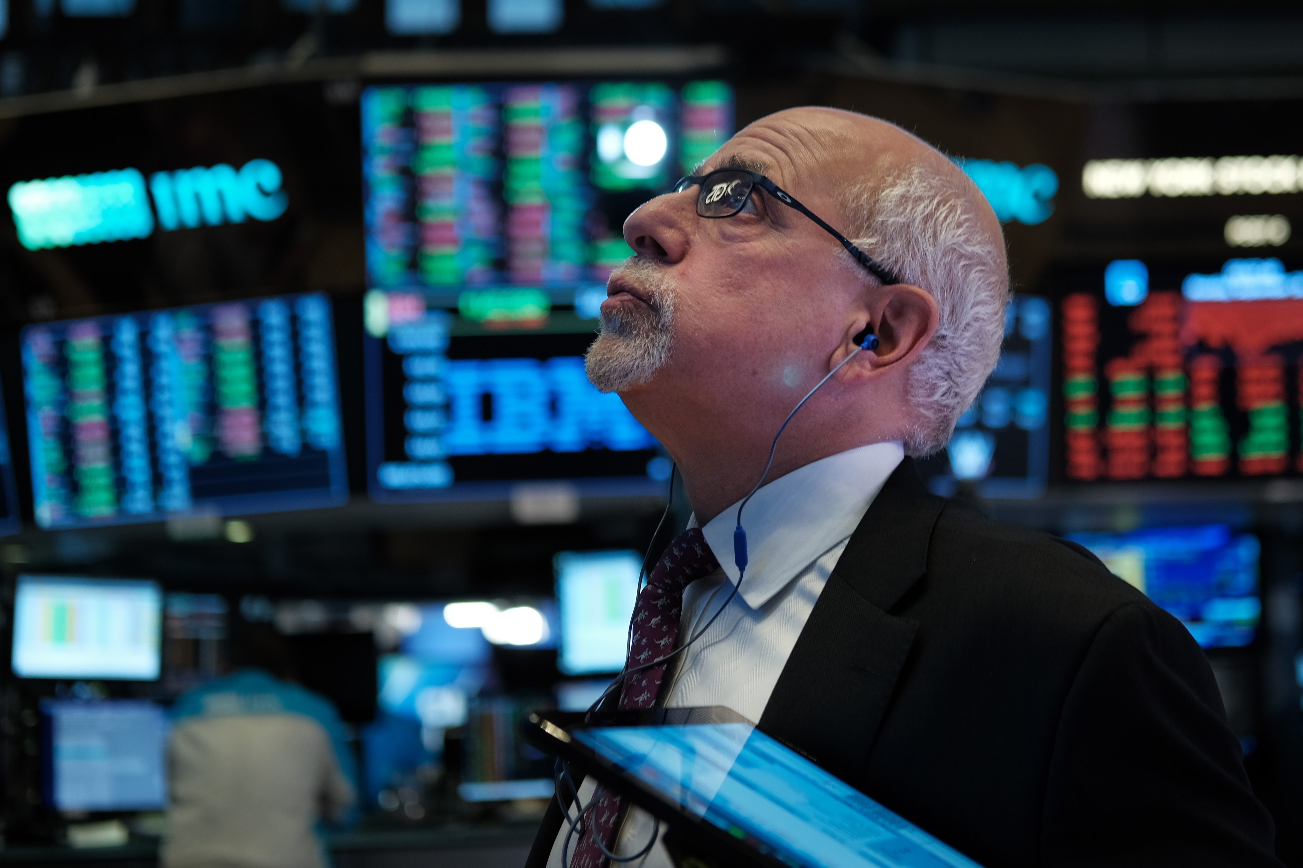 A trader on the floor of the New York Stock Exchange on September 16. Photo: AFP
