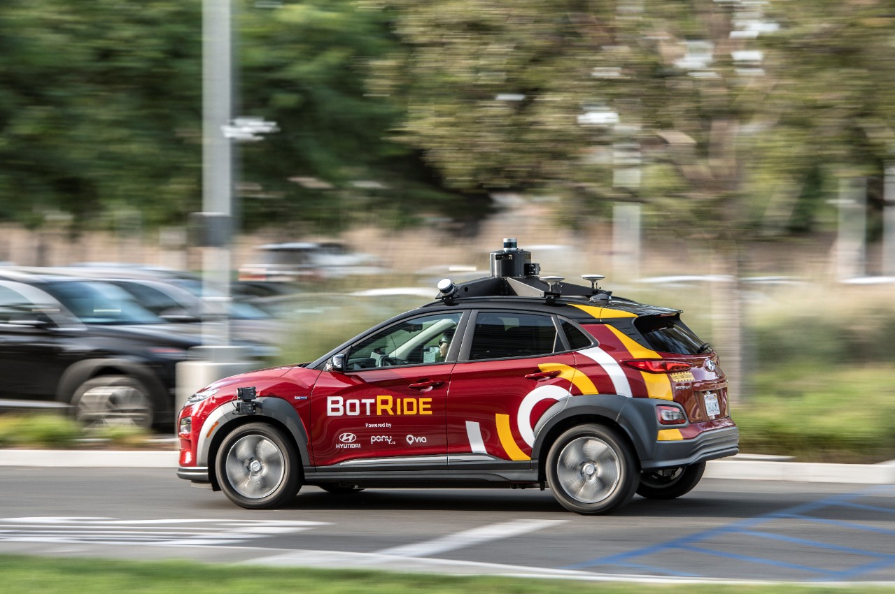 Chinese autonomous driving start-up Pony.ai and South Korean carmaker Hyundai Motor Group have teamed up to launch robotaxi service BotRide in Irvine, California. Photo: Handout