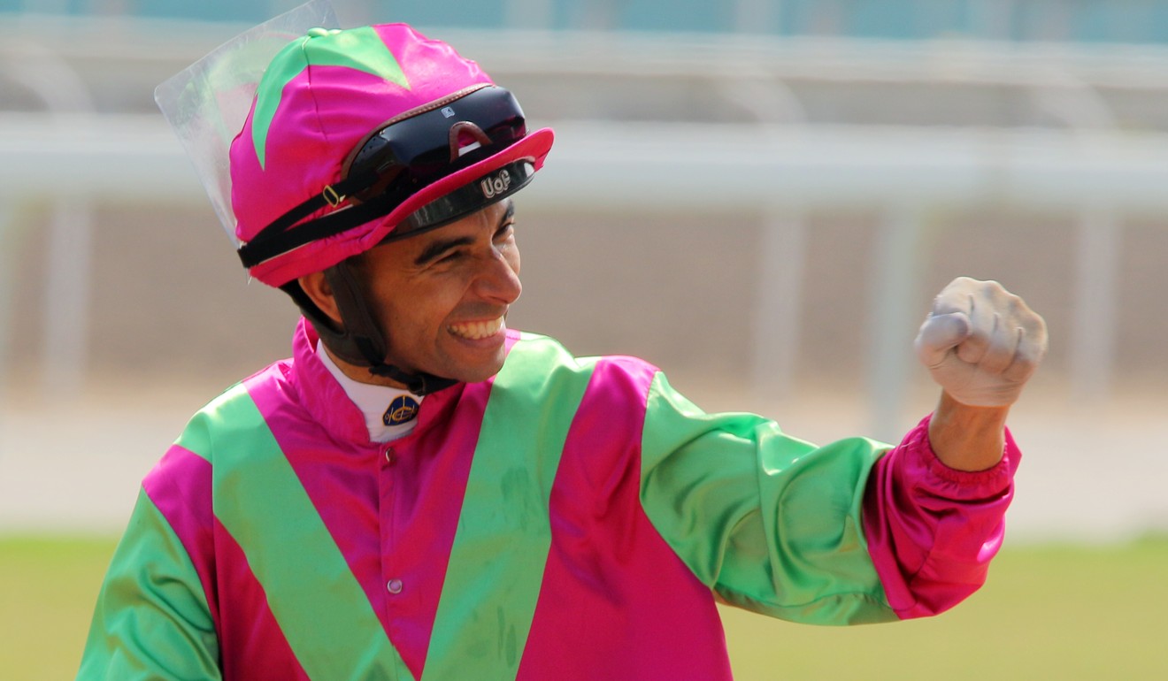 Joao Moreira celebrates his win aboard Elusive State.