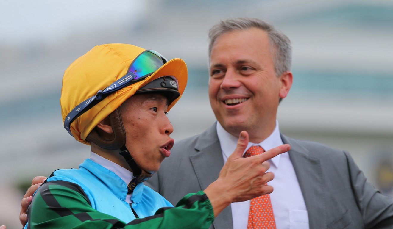 Trainer Caspar Fownes after the win of Rise High last week.