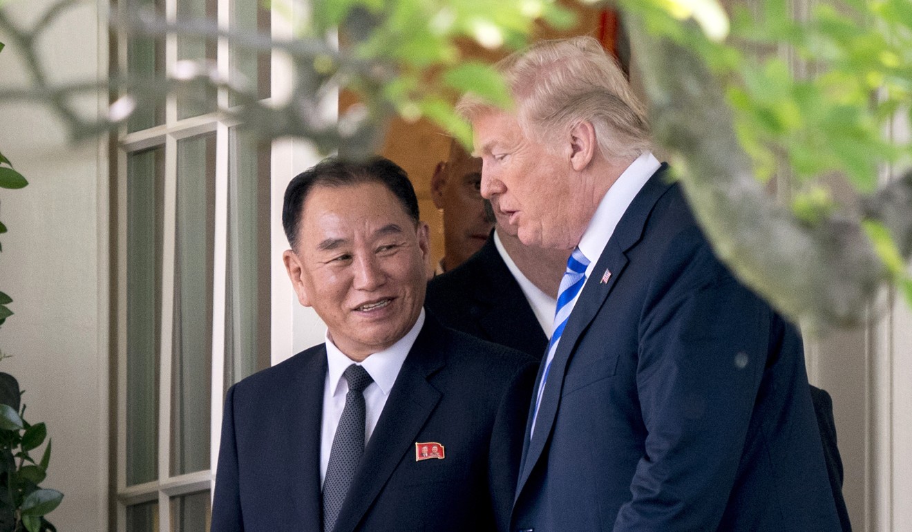 US President Donald Trump with Kim Yong-chol at the White House in 2018. File photo: AP