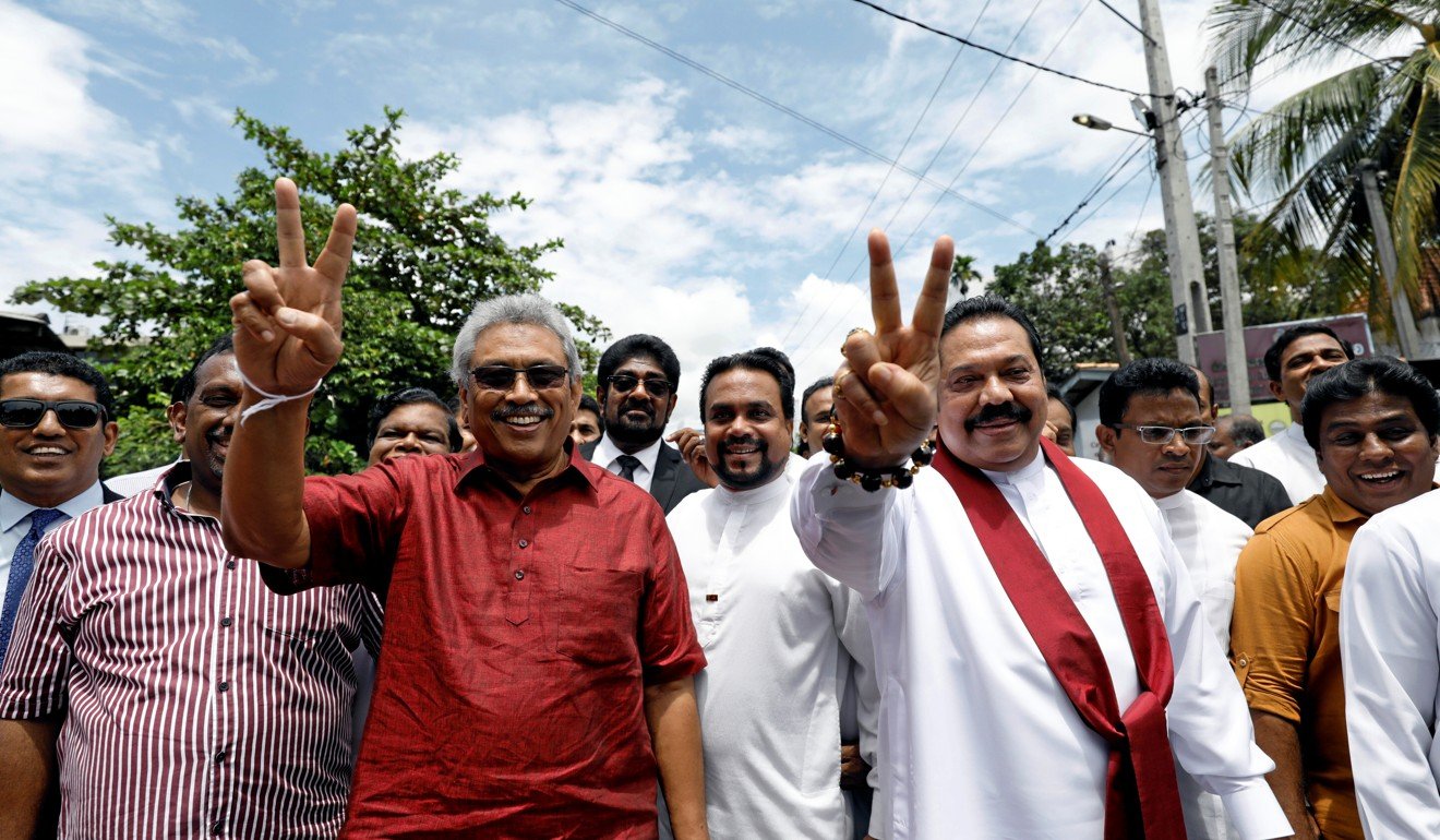 Gotabhaya Rajapaksa and his brother, former president and opposition leader Mahinda Rajapaksa. Photo: Reuters