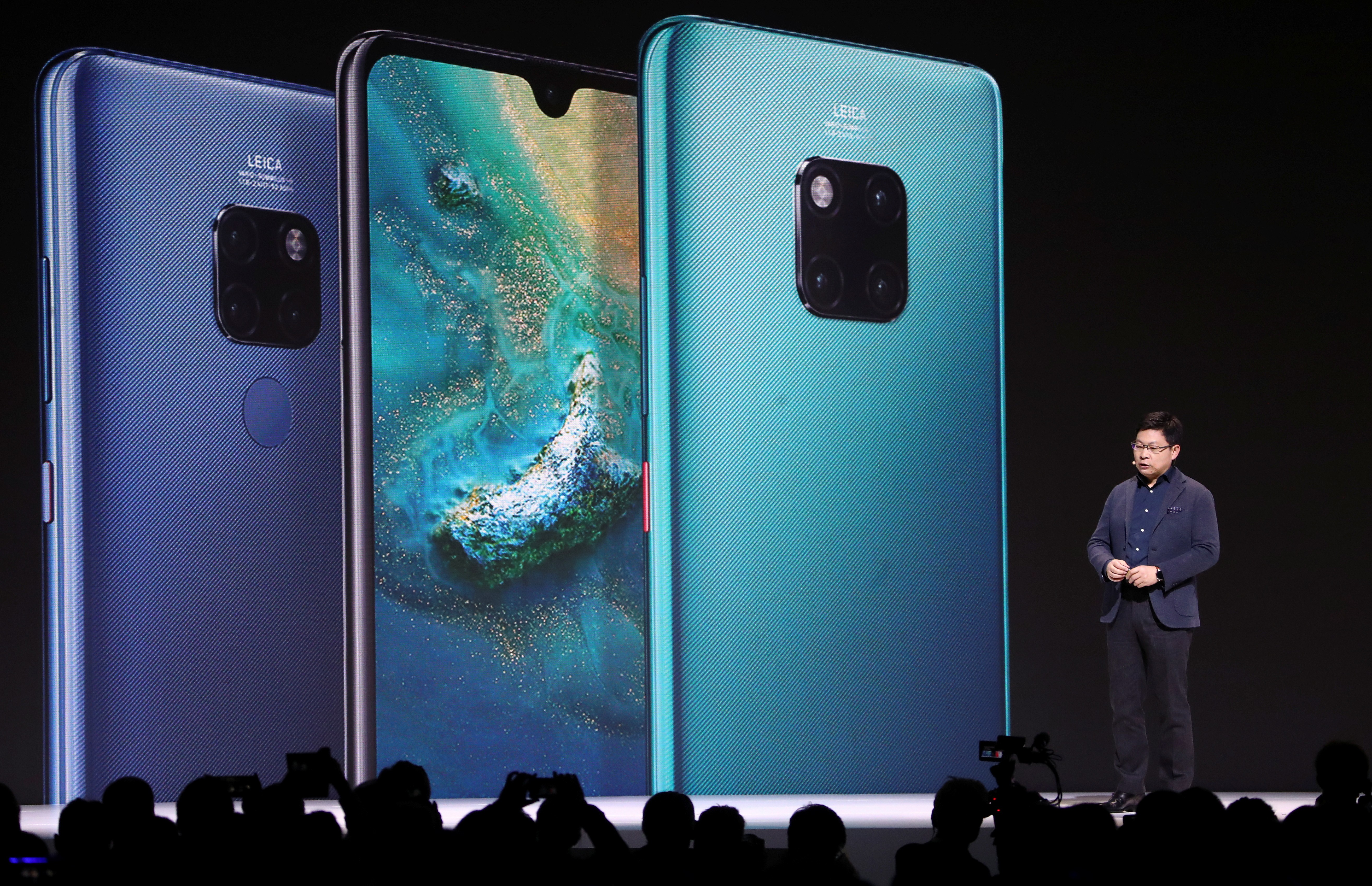 Richard Yu, CEO of Huawei's consumer business group, launches the Mate 30 smartphone in Munich, Germany September 19, 2019. Photo: Reuters