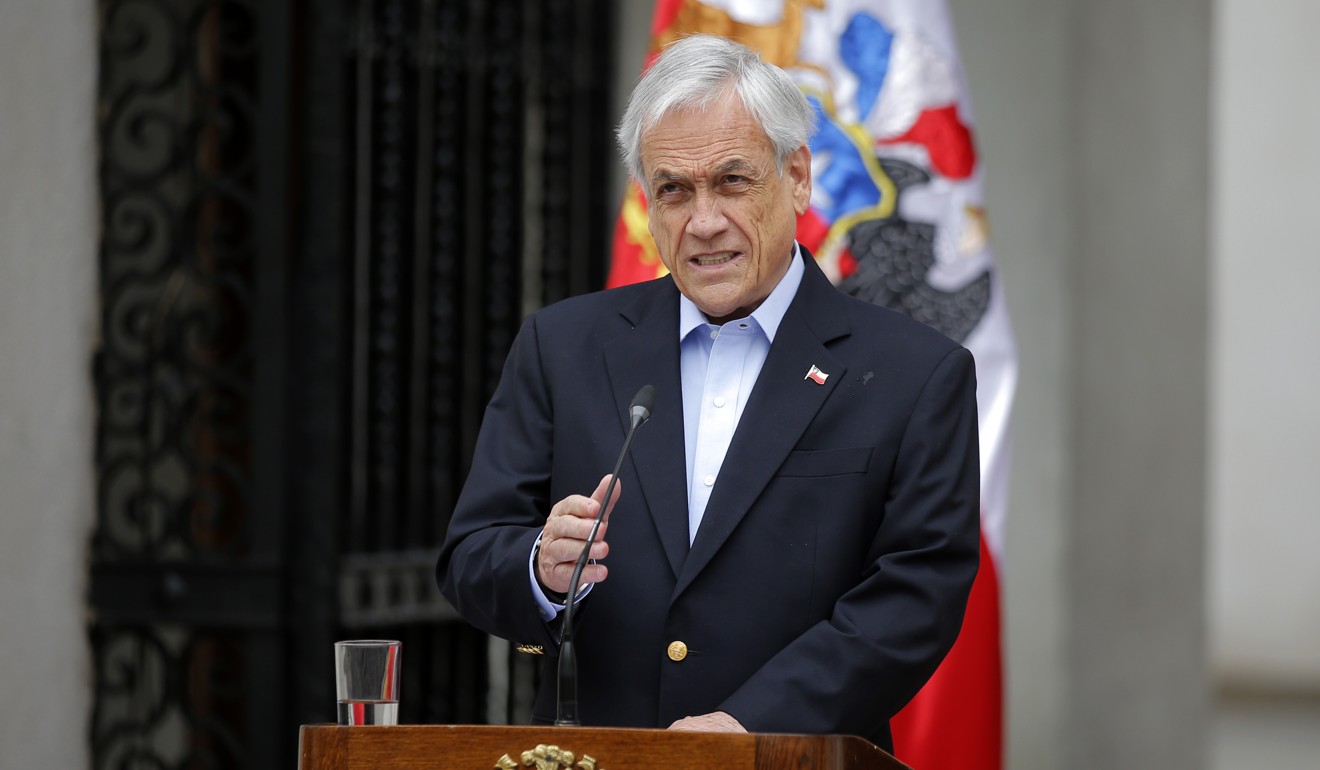 Chilean President Sebastian Pinera is seen on Saturday. Photo: AFP