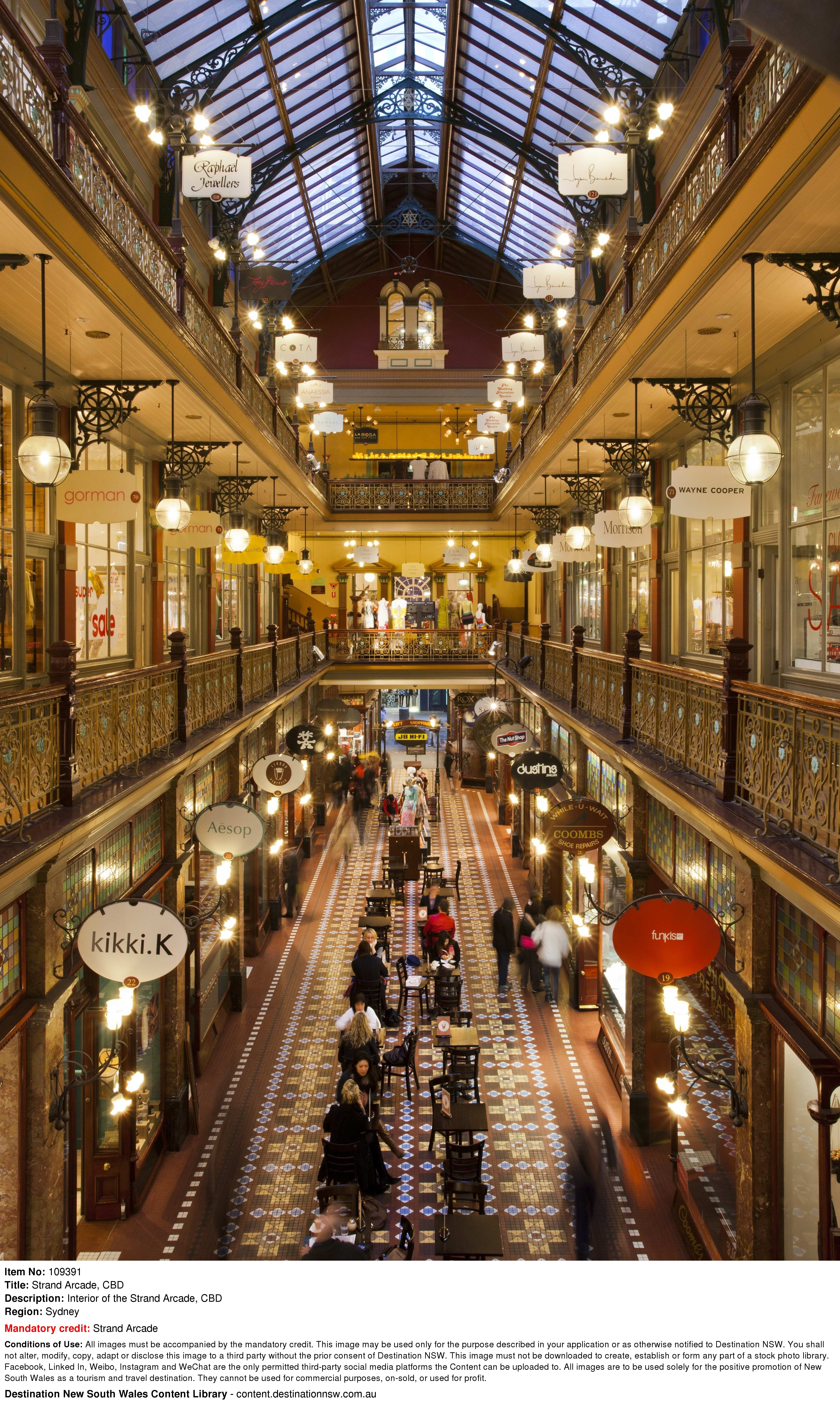 The Strand Arcade. Photo: HANDOUT [FEATURES 2018]