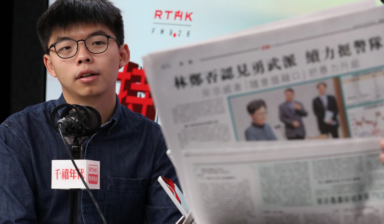 Joshua Wong is the only candidate disqualified from this year’s polls. Photo: Nora Tam