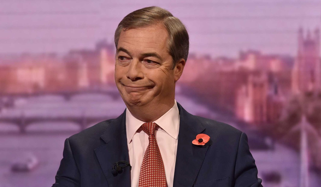 Brexit Party leader Nigel Farage appeared on BBC TV's The Andrew Marr Show on Sunday. Photo: Reuters