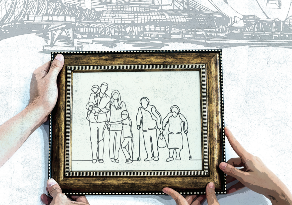 Singapore’s Sandwich Generation are discovering the drawback to being the world’s longest-living people, spending hard-earned retirements caring not only for children and grandchildren, but for parents, too. Illustration: SCMP