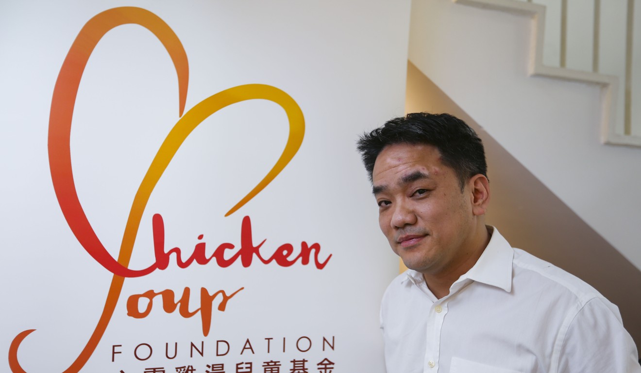 ChickenSoup founder Edward Man at the foundation’s headquarters in Wan Chai. Photo: Xiaomei Chen