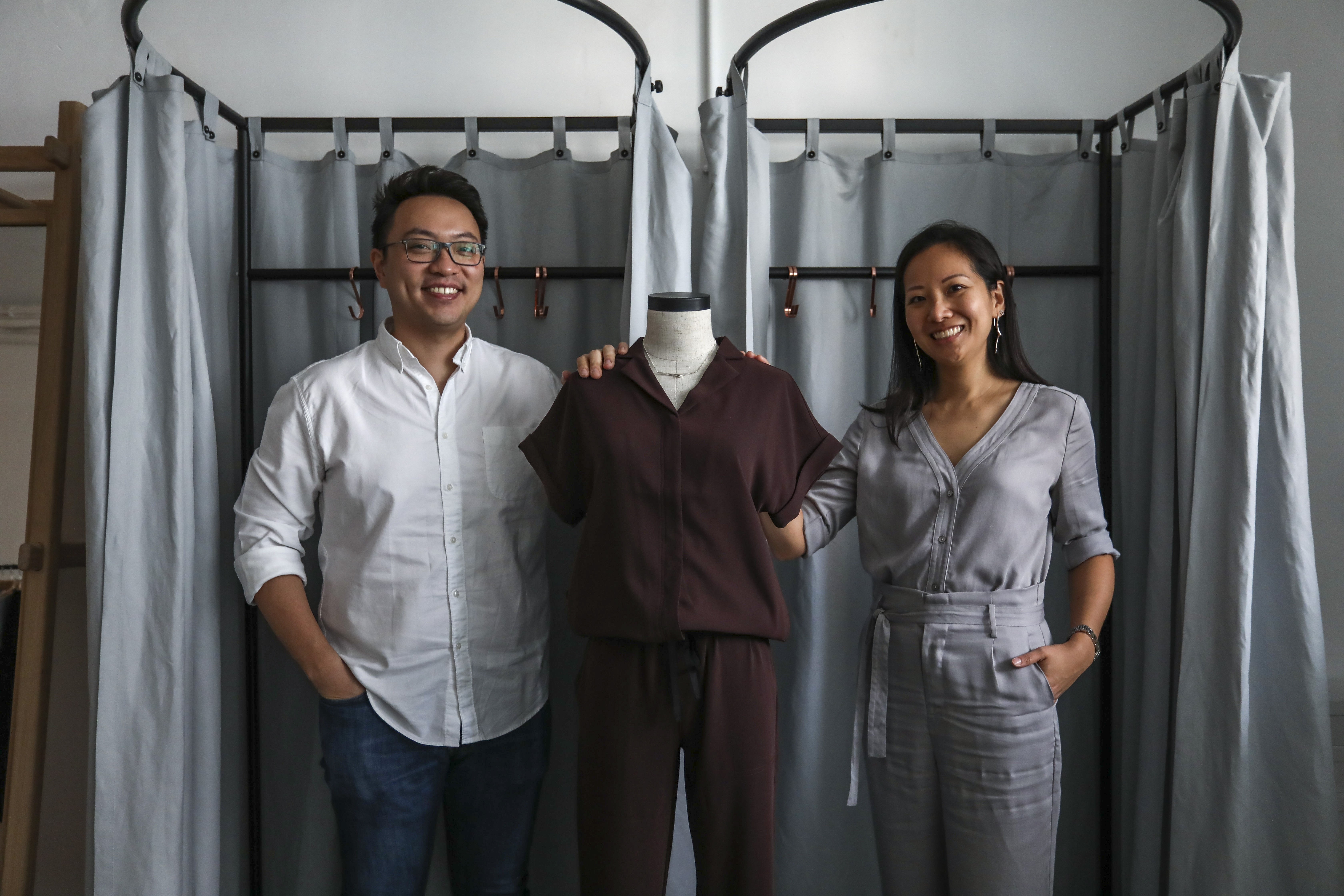 Ivan Tang and Christine Chow, founders of sustainable Hong Kong-based fashionable brand Tove & Libra. Picture: Jonathan Wong
