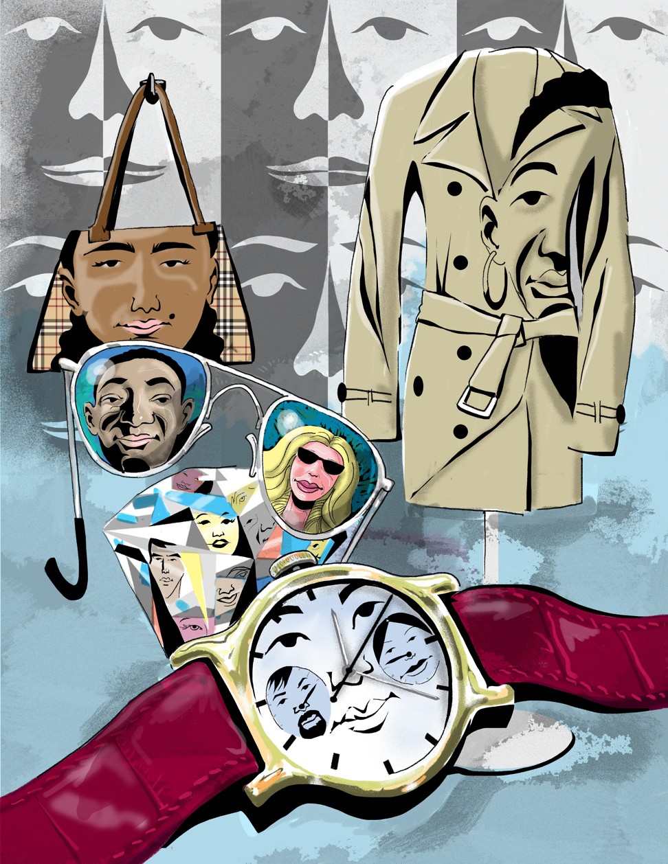 Many luxury fashion houses are hiring models and executives from different cultures in an effort to be truly global. Illustration: Craig Stephens
