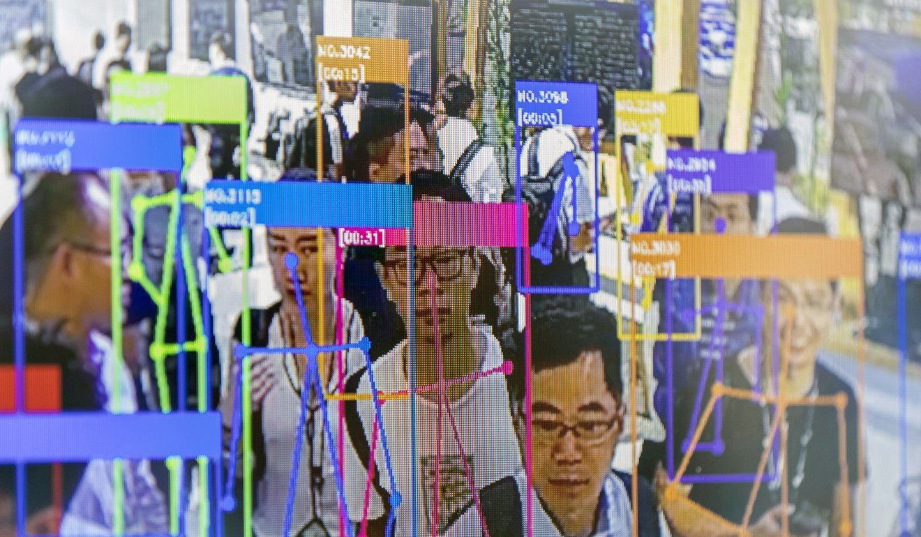A screen shows facial-recognition technology at the World Artificial Intelligence Conference in Shanghai in August. Photo: Bloomberg