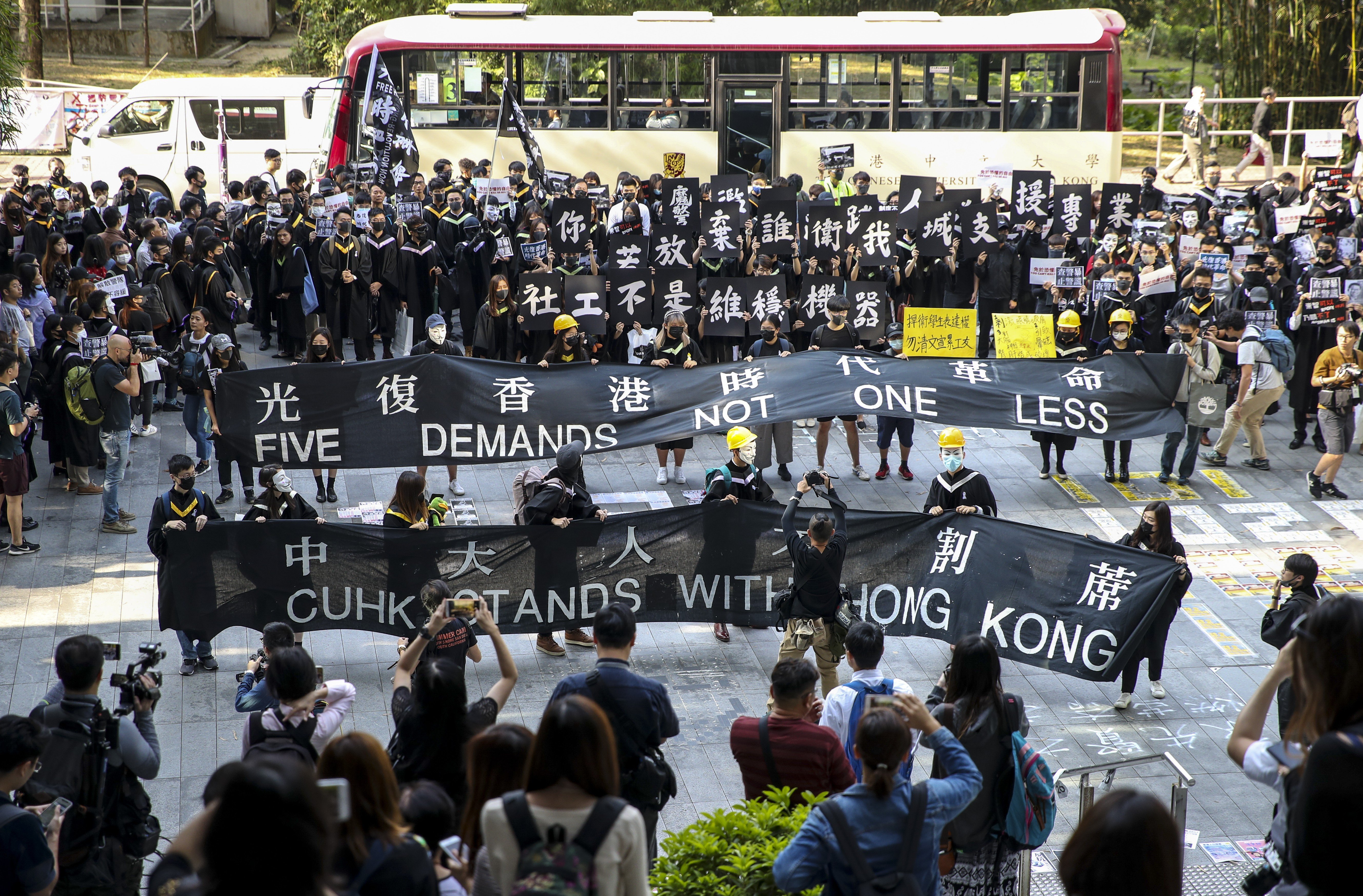 Graduation ceremonies at two Hong Kong universities disrupted by masked  students, with one event halted and the other delayed | South China Morning  Post