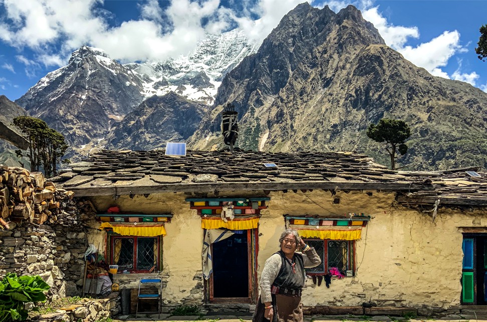 This home is attached to a small monastery in Sama Village in the Nubri Valley so it is more carefully constructed and more colourful than most. Houses are constructed from tightly piled stones, but this home has also been insulated with a coating of yak dung and paint. Photo: Cathryn Donohue