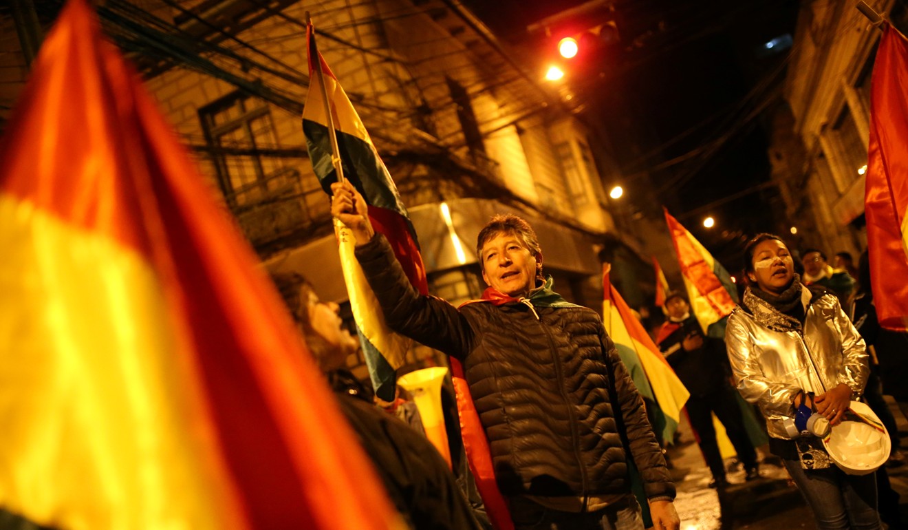 Demonstrators take part in a protest against President Evo Morales in La Paz, Bolivia. Photo: Reuters