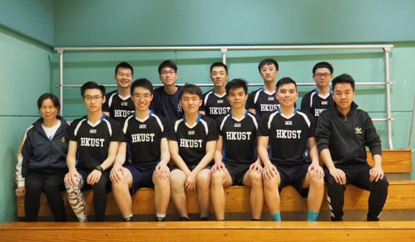 Chow Tsz-lok (back row, fourth left) is pictured with his university netball team. Photo: Handout