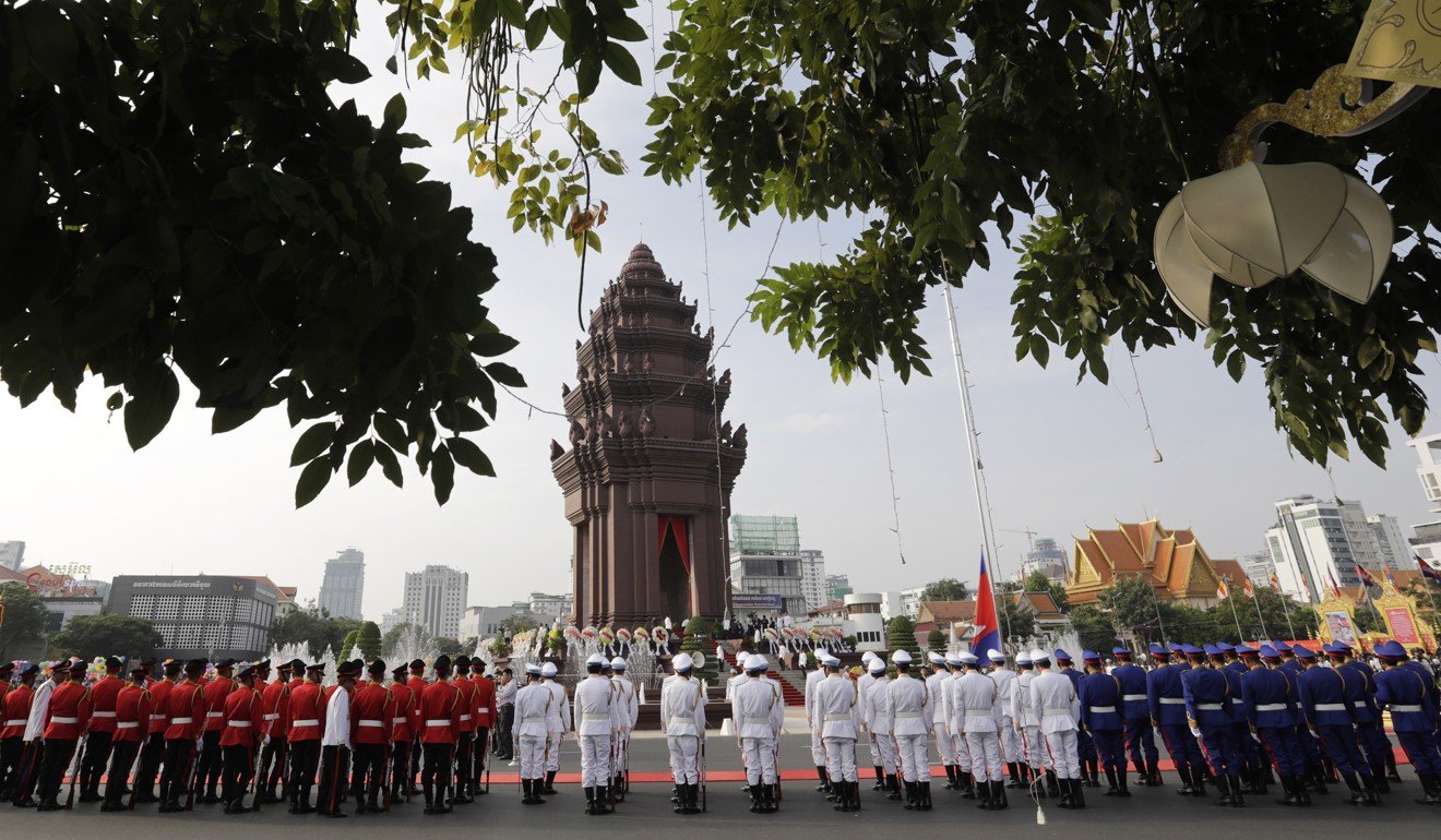 A ceremony at the Independence Monument in Phnom Penh, Cambodia. Photo: EPA-EFE