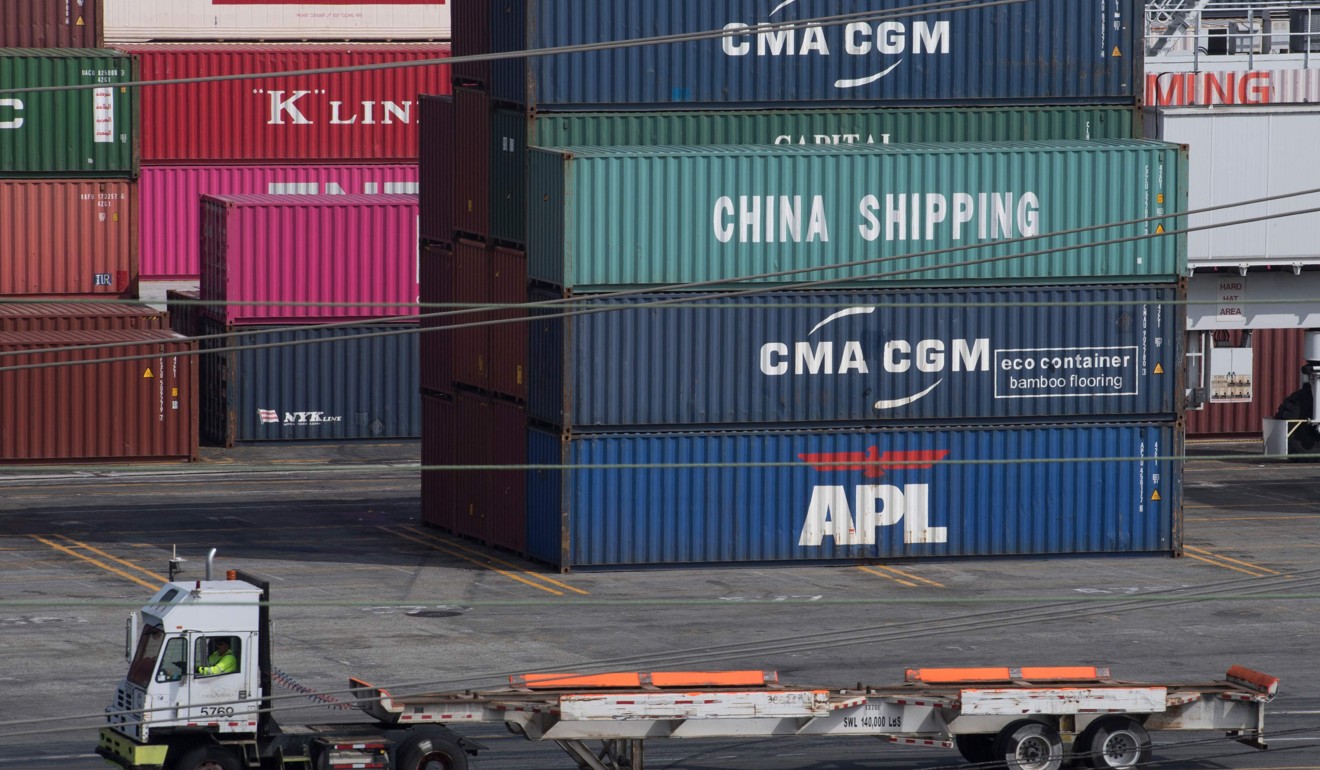 Shipping containers at the Port of Los Angeles, California. An interim trade deal is widely expected to include a US pledge to scrap tariffs scheduled for December 15 on about US$156 billion worth of Chinese imports, including mobile phones, laptop computers and toys. Photo: AFP