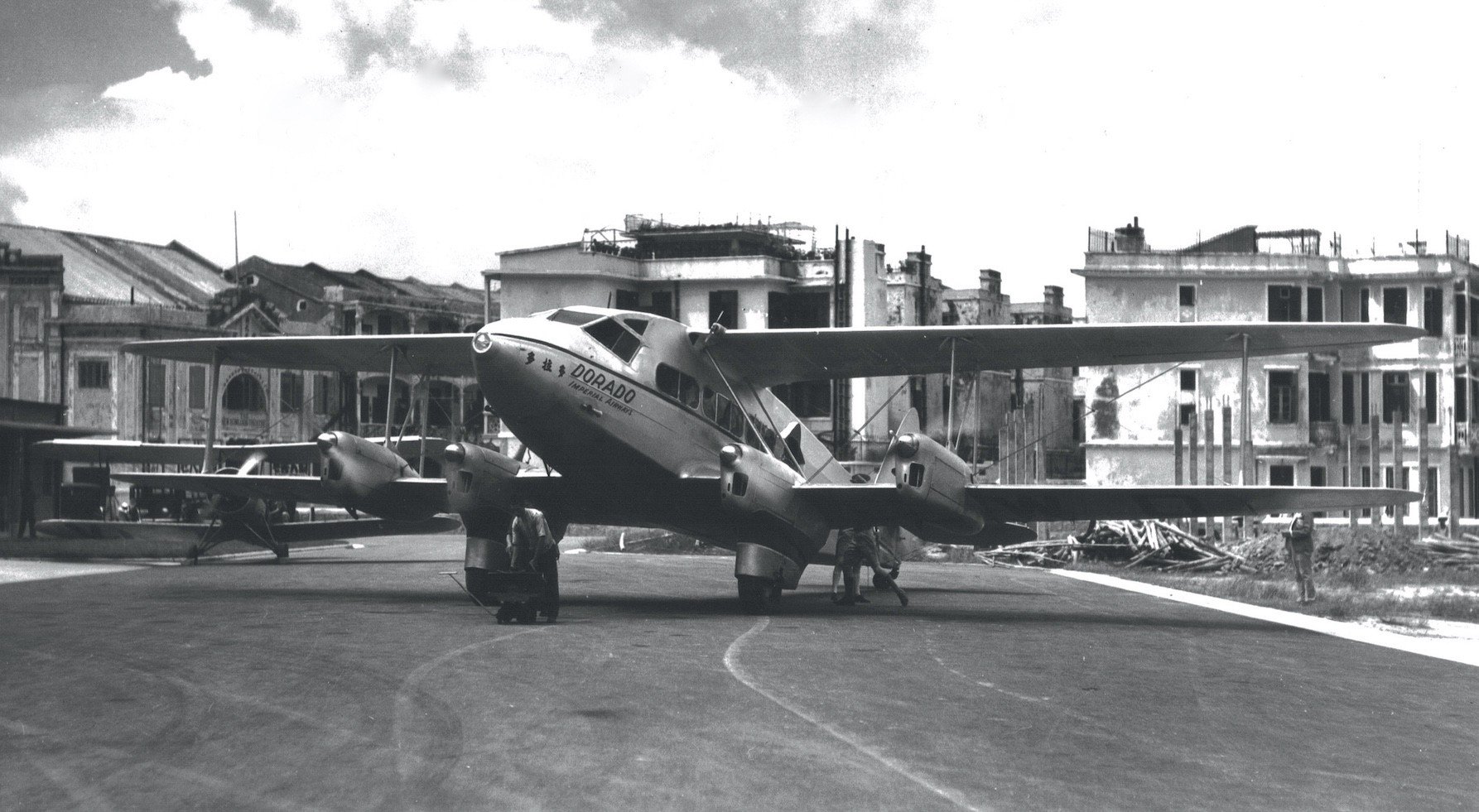 The Imperial Airways de Havilland DH86, named Dorado, at Kai Tak, in Hong Kong, which completed the in 1936. Photo: Handout