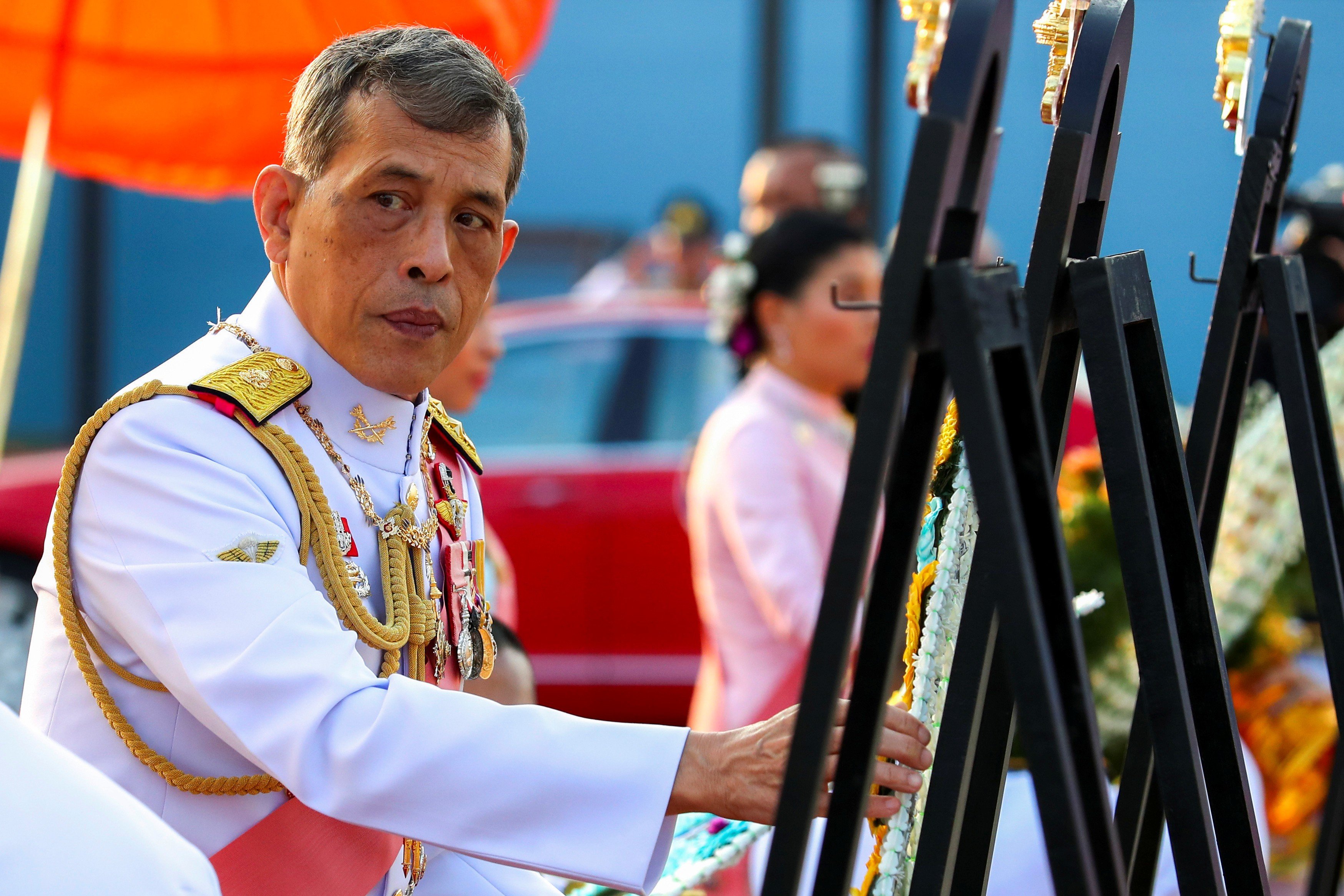 Thailand's King Maha Vajiralongkorn at an event commemorating the death of his father, King Chulalongkorn at the Royal Plaza in Bangkok on October 23, 2019. Photo: Reuters