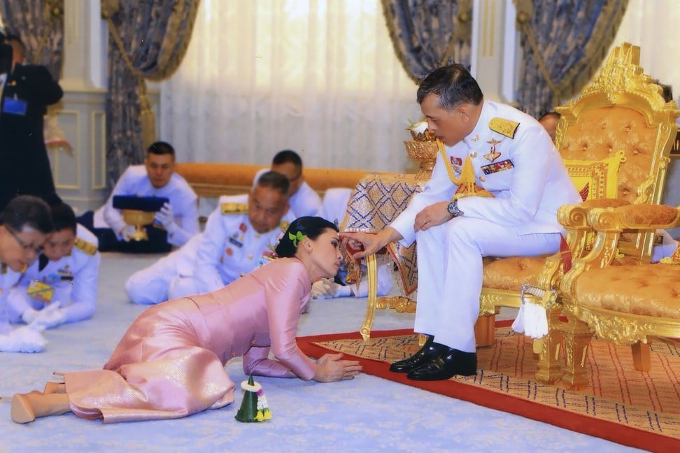 Thailand's King Maha Vajiralongkorn (right) and Queen Suthida during their wedding ceremony in Bangkok on May 1, 2019. Photo: AFP