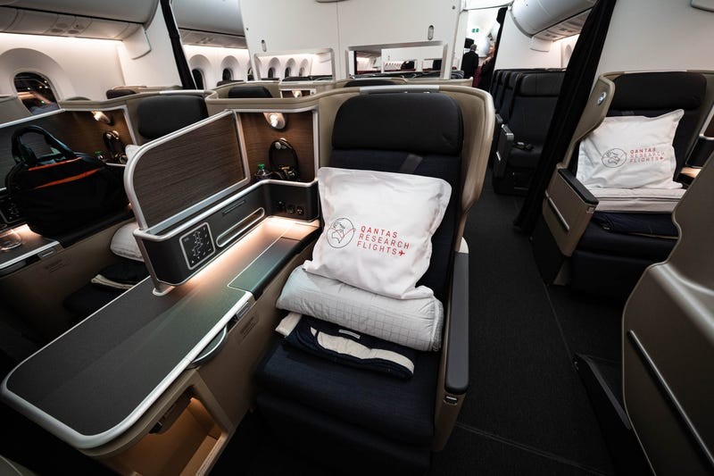 David Slotnick went along for the ride as Qantas did a test run of the world’s longest flight, from New York to Sydney, on its new 787-9 aircraft. He spent time sitting in all three classes. Photo: Business Insider