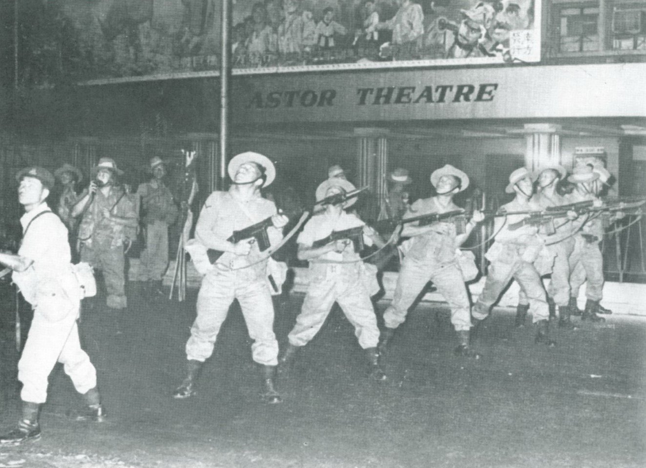 1st Battalion 2nd Gurkha Rifles on riot control duty on Nathan Road, in Kowloon, Hong Kong during the Star Ferry Riots, April 1966. Photo: courtesy of the Gurkha Museum