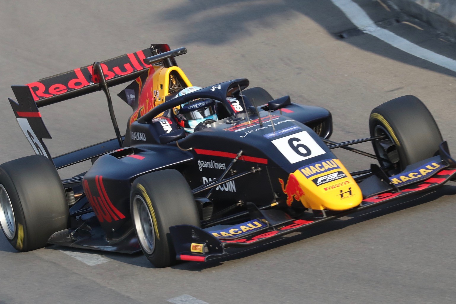 Estonia's Juri Vips in action in the Formula Three Macau Grand Prix qualifying. Photo: K.Y. Cheng