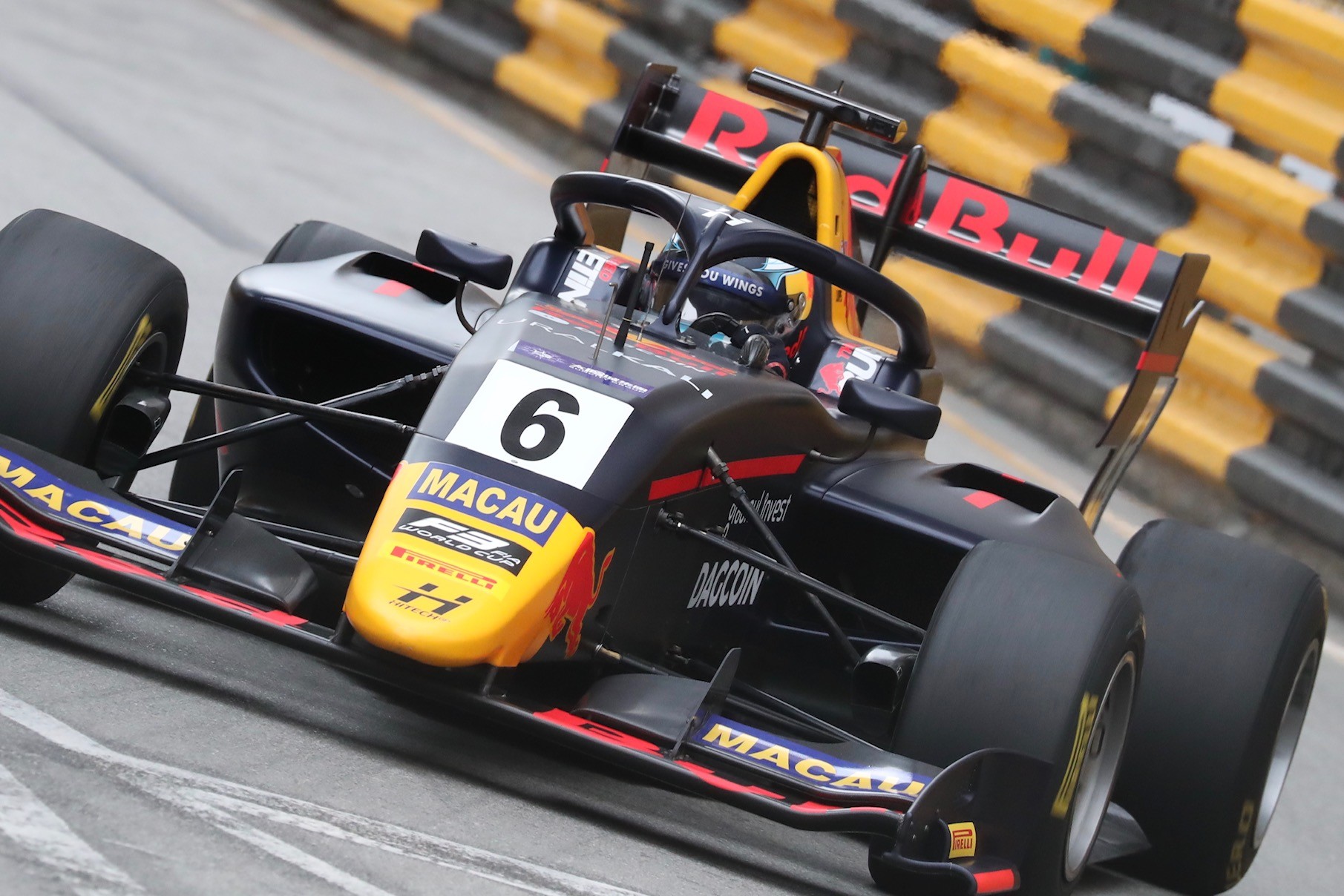 Red Bull junior driver Juri Vips in action at the Macau Grand Prix. Photo: K.Y. Cheng