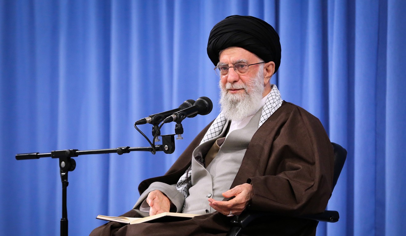 Iran's Supreme Leader Ayatollah Ali Khamenei voices his support for a decision to impose petrol price increase and rationing. Photo: EPA-EFE