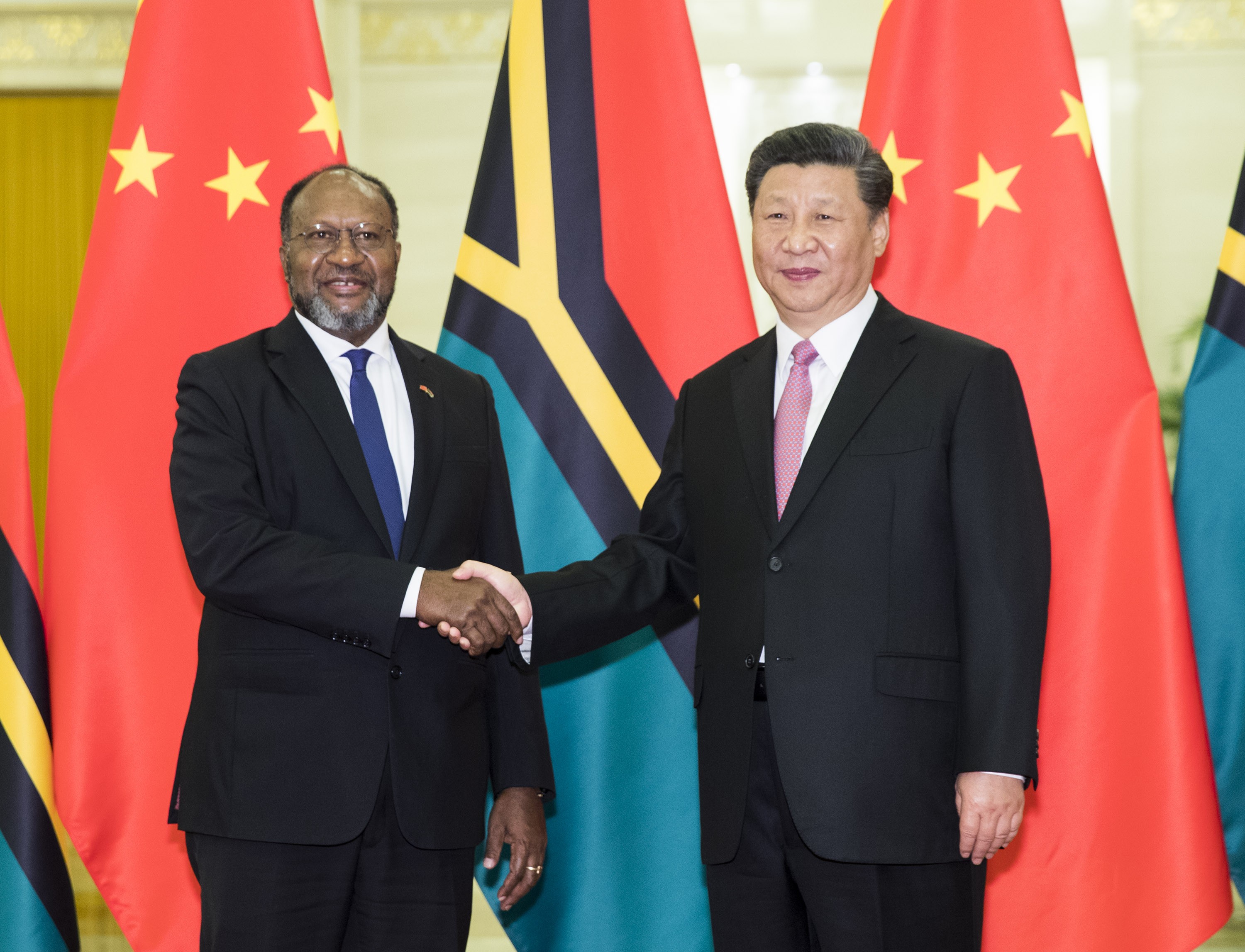 Chinese President Xi Jinping meets Vanuatuan Prime Minister Charlot Salwai in Beijing in May. Photo: Xinhua