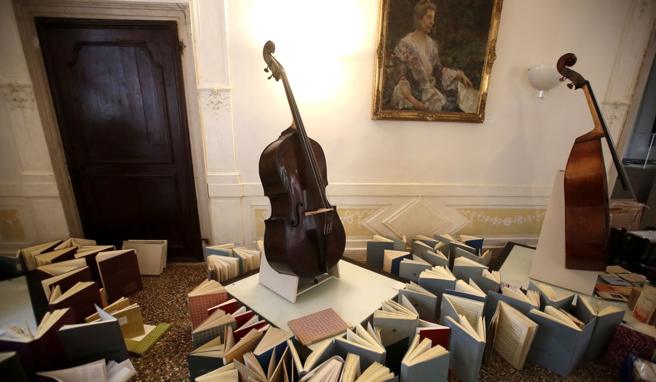 Music books are placed to dry at the first floor of the Venice Conservatory. Photo: AP