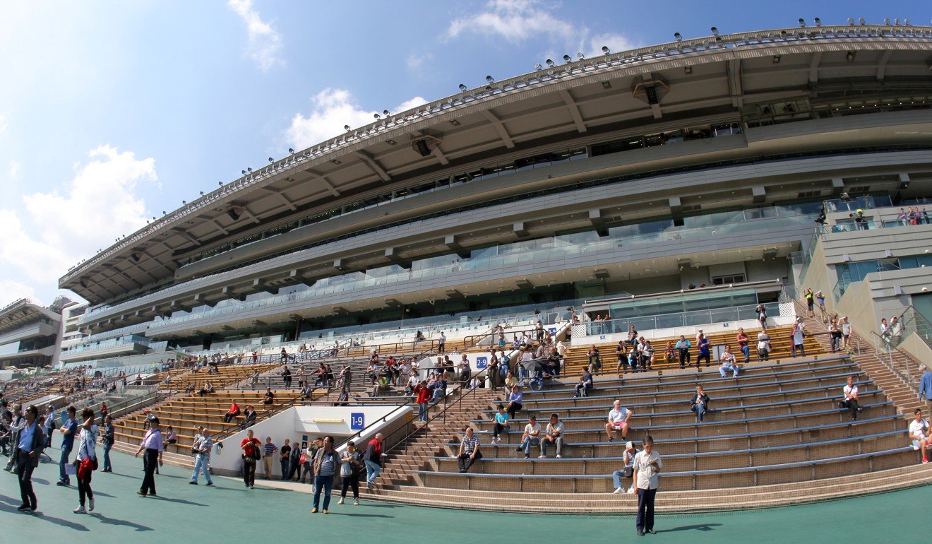 A tiny crowd watches the races at Sha Tin.