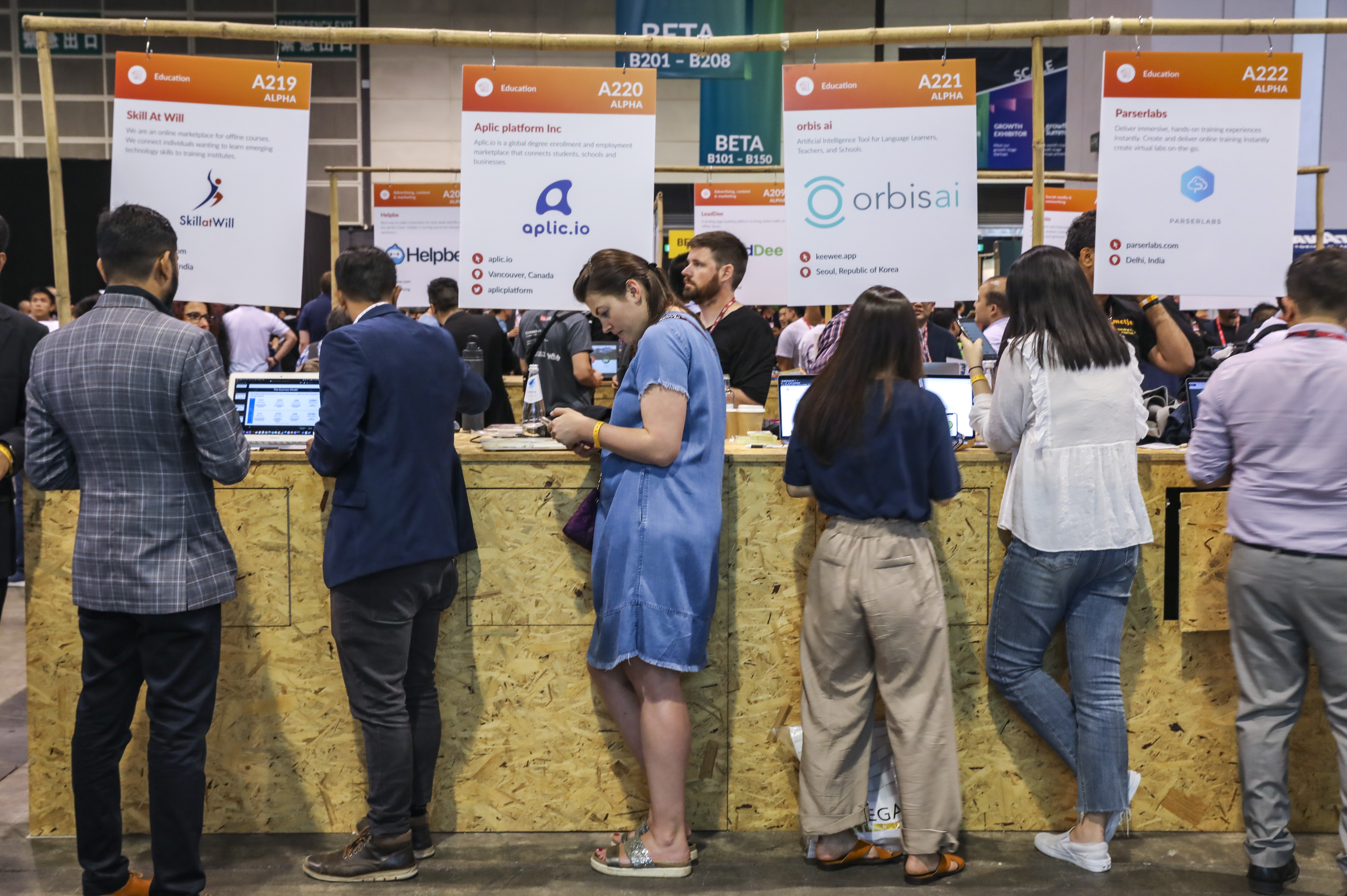 Exhibitors attending the RISE Conference in 2019 at the Hong Kong Convention and Exhibition Centre in Wan Chai. Photo: K. Y. Cheng