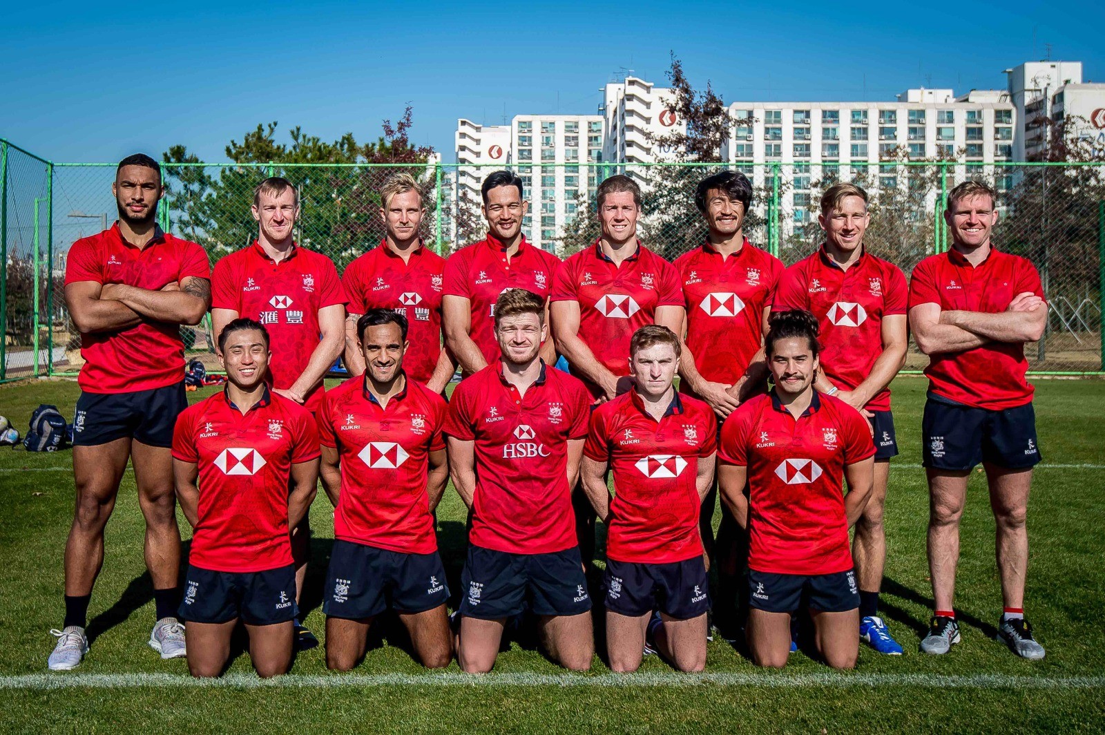 The 13 players who could lead Hong Kong to Olympic glory. From left in back: Max Denmark, Alex McQueen, Max Woodward, Michael Coverdale, Lee Jones, Salom Yui Kam-shing, Tom McQueen, Jamie Hood. In front from left: Cado Lee Ka-to, Ben Rimene, Liam Herbert, Hugo Stiles and Russell Webb.