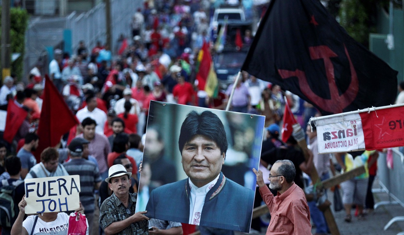 A demonstration to support former Bolivian president Evo Morales. Photo EPA-EFE