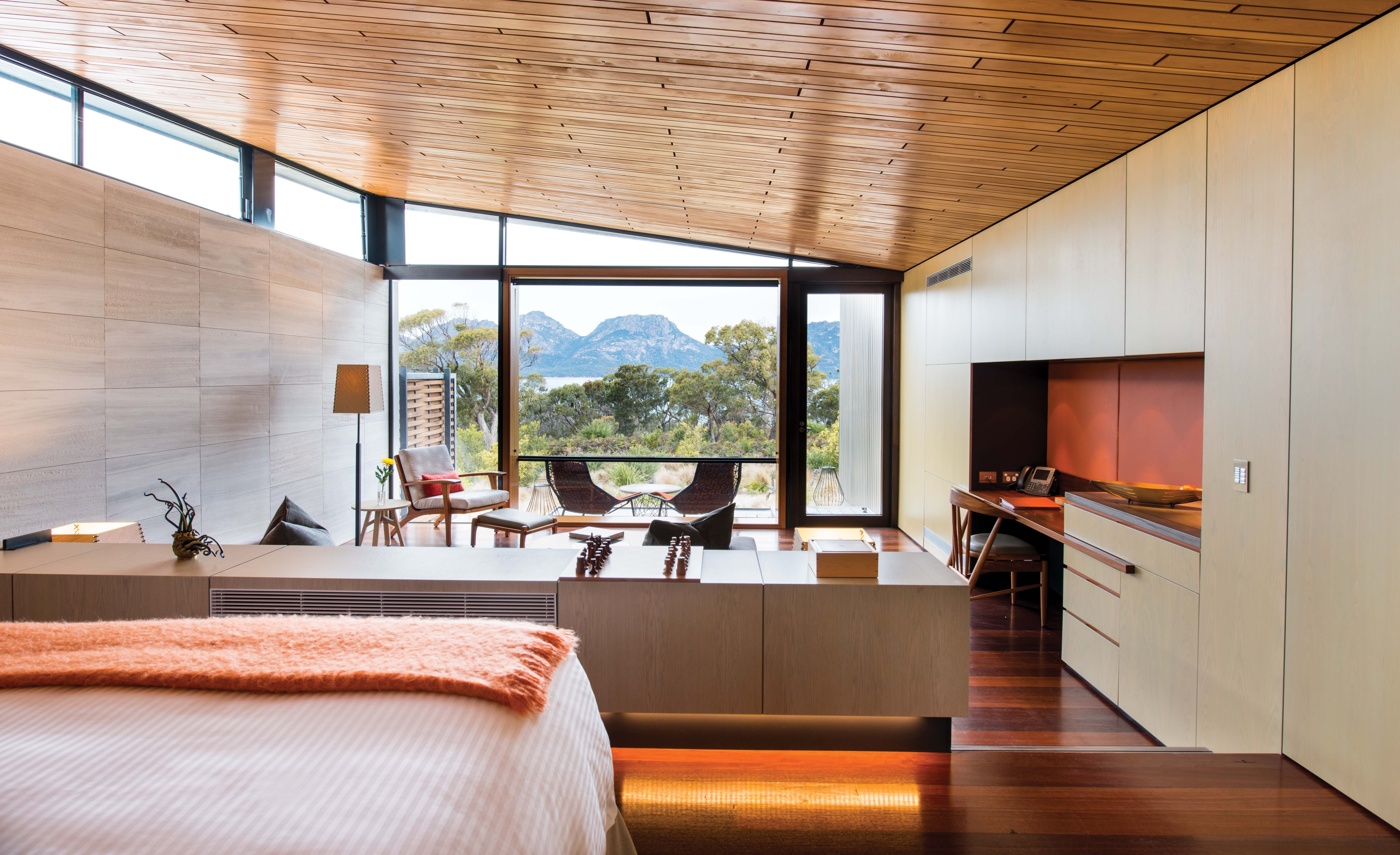 A suite at ultra-chic boutique hotel Saffire Freycinet, on the Australian island of Tasmania. Photo: Saffire Freycinet