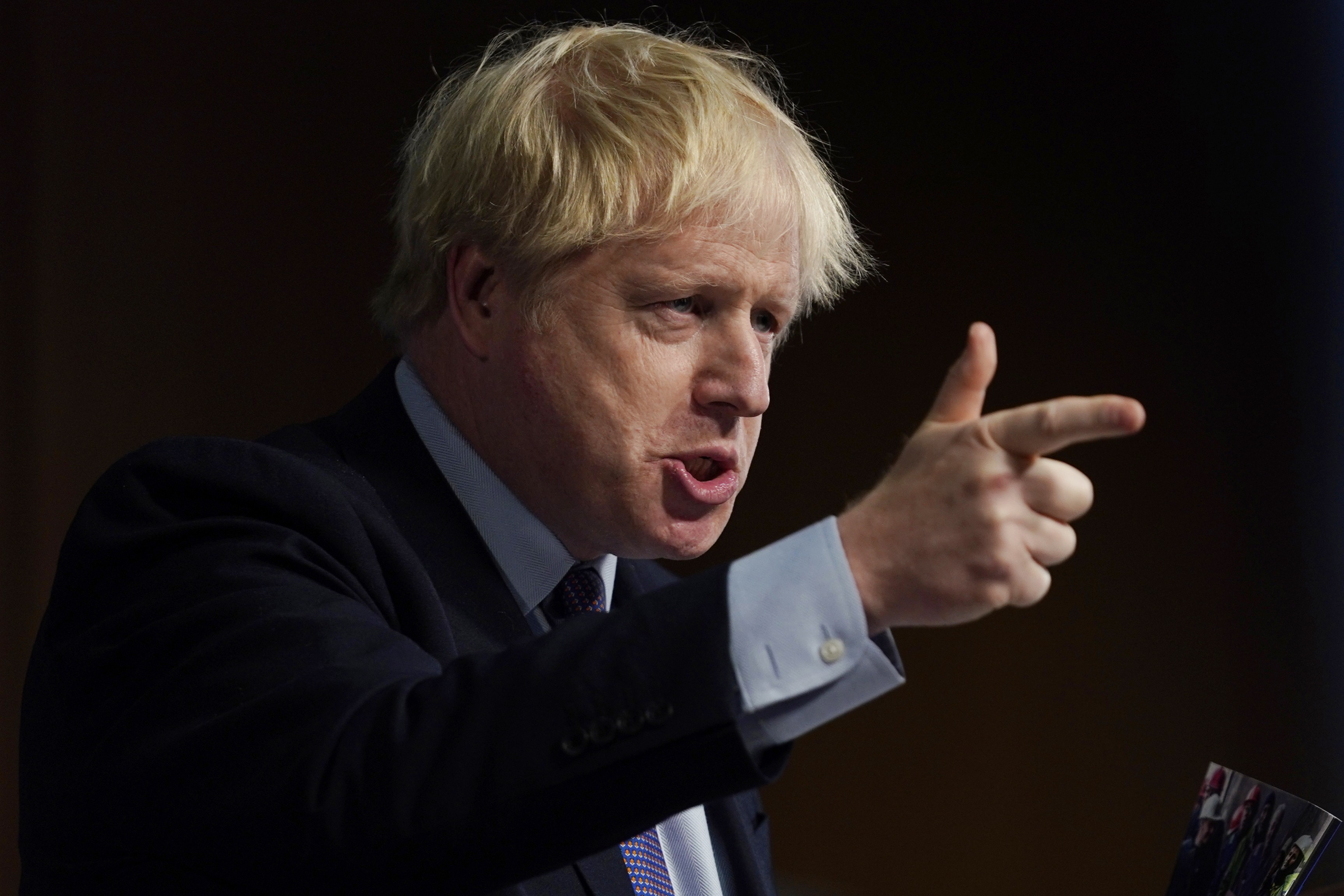 British Prime Minister Boris Johnson announces the Conservative party manifesto. Photo: EPA-EFE