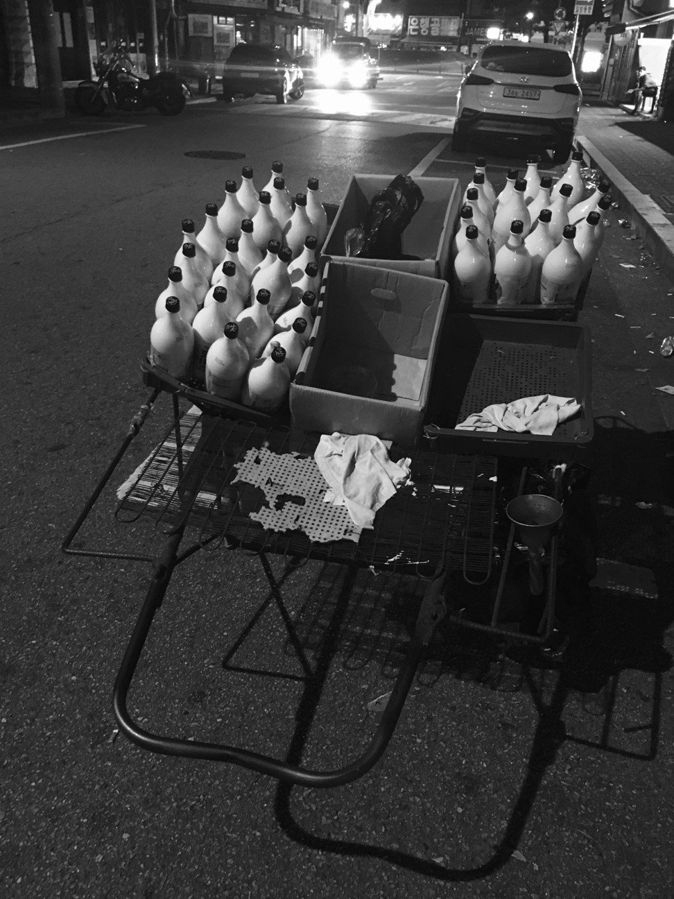 The makgeolli man’s cart. Photo: David Frazier