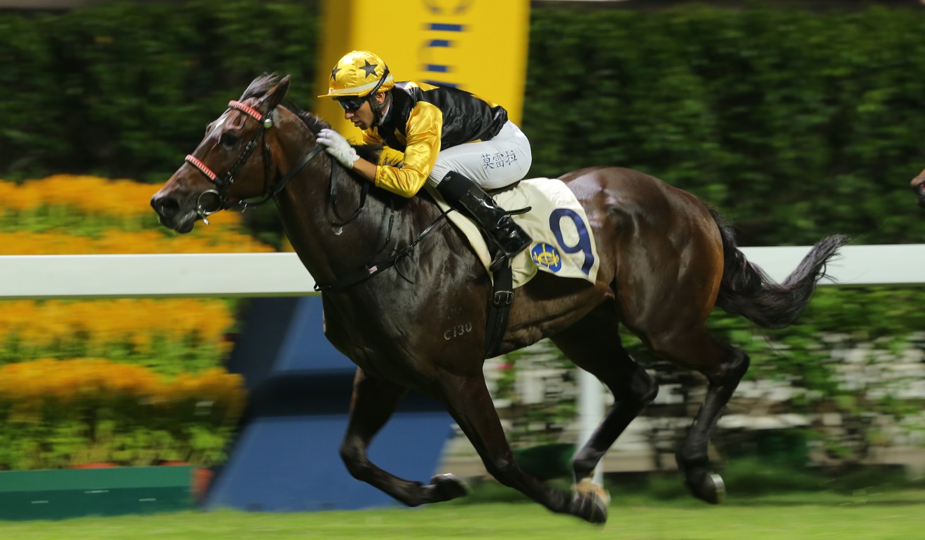 Joao Moreira bolts clear on King’s Trooper at Happy Valley.