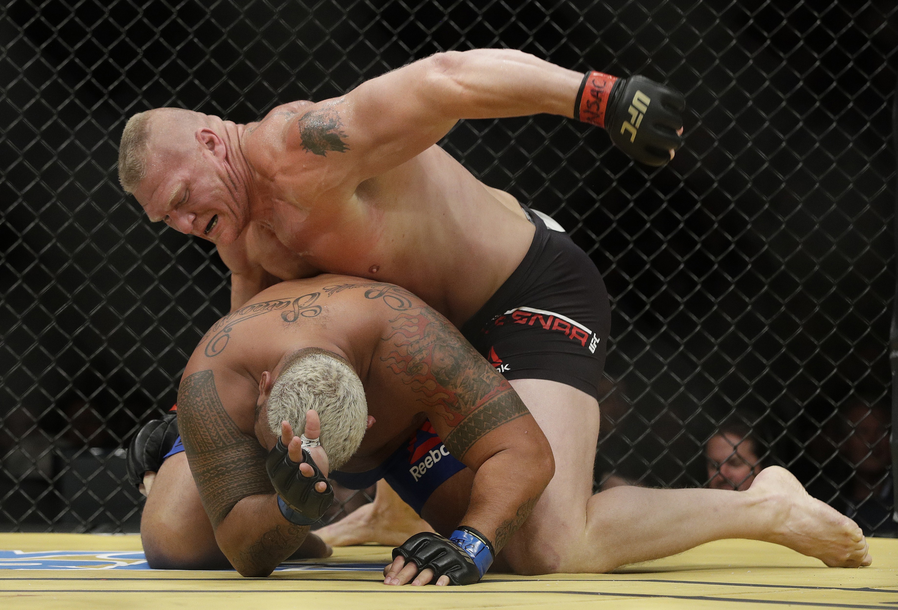 Mark Hunt (below) was beaten by Brock Lesnar at UFC 200 in July 2016. Photo: AP