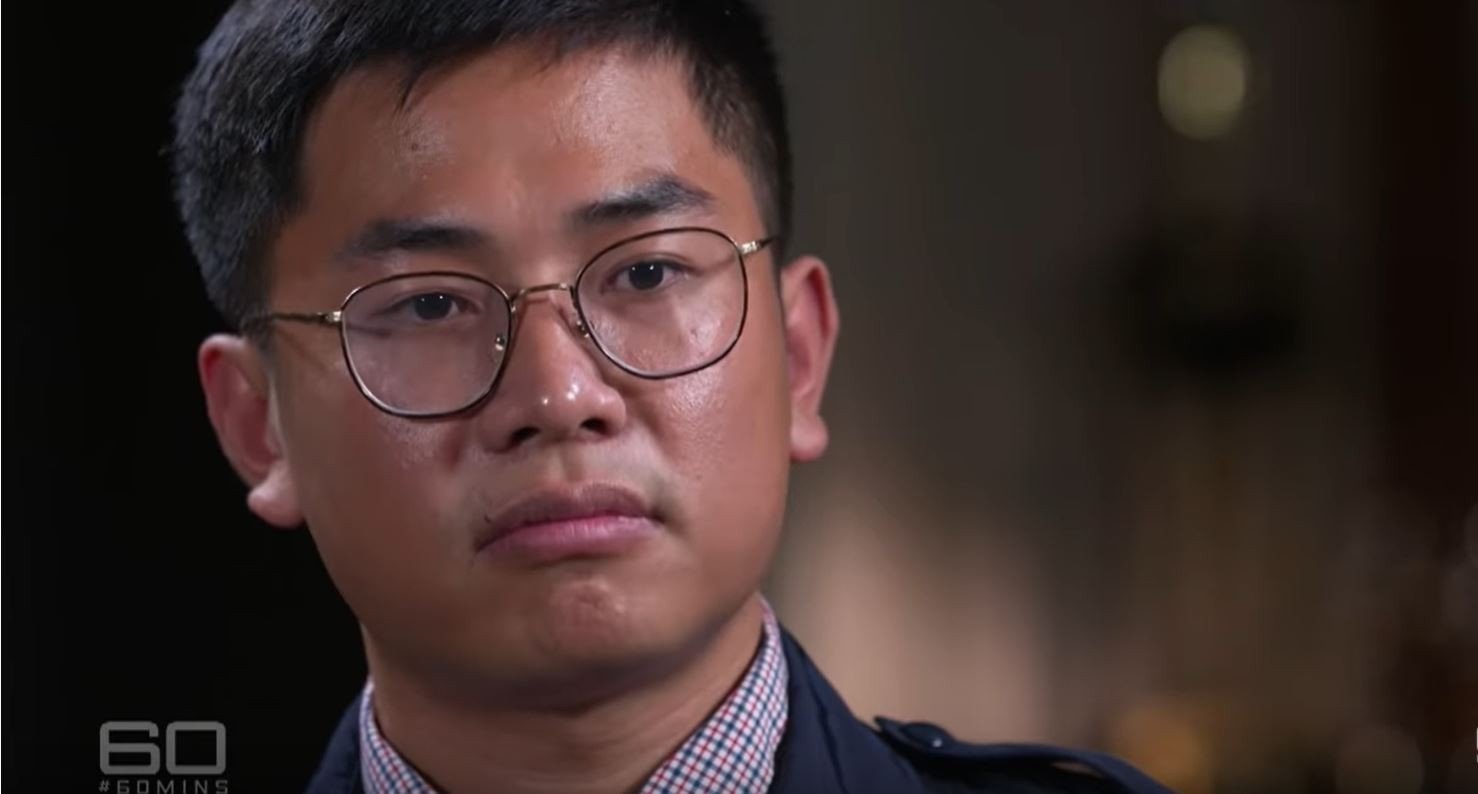 William Wang Liqiang appears in an interview with Australian media. Photo: 60 Minutes Australia via YouTube