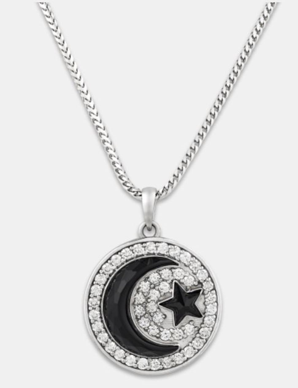 This onyx crescent moon and star pendant, in 14-carat gold with 2.88 carats of diamonds, is going for US$44,500. Photo: Handout