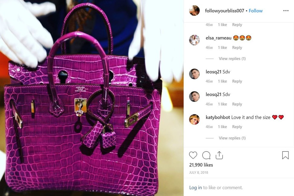 A picture of a Birkin bag that Azura posted on Instagram.