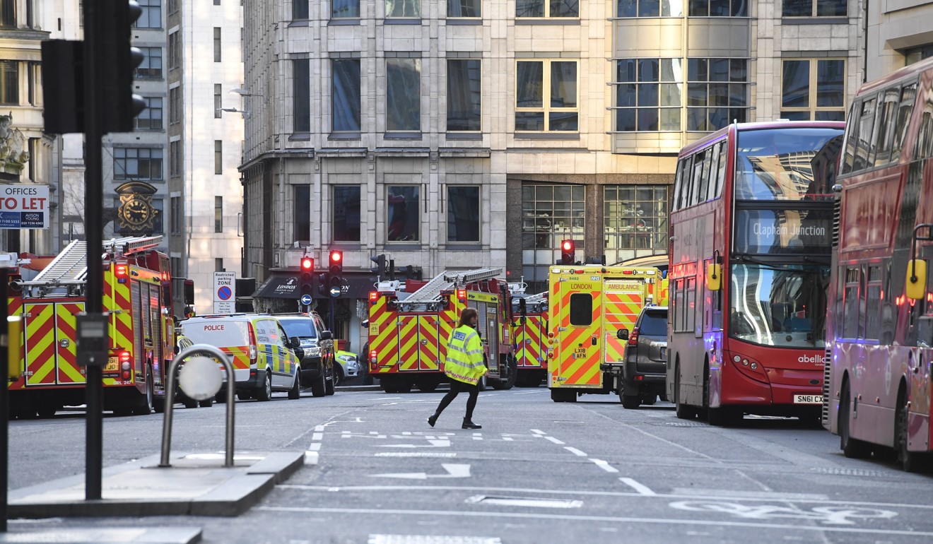Police at the scene of the stabbing incident in London. Photo: EPA-EFE