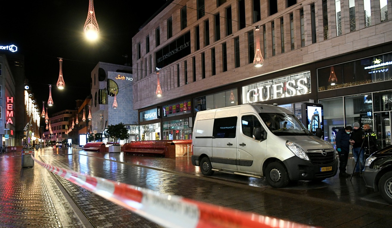 The site of a stabbing on a shopping street is pictured at The Hague, Netherlands November 29. Photo: Reuters