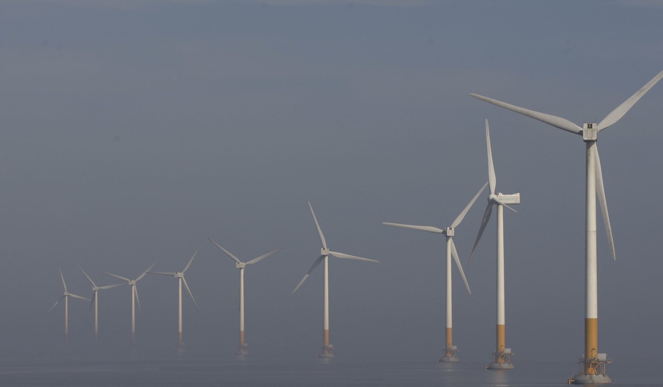 China is the world’s leading market for wind turbines and other renewables – but is still a major source of emissions. Photo: Chinatopix via AP
