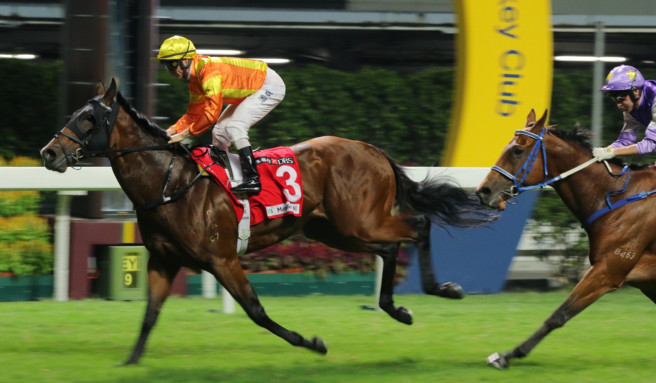 Zac Purton salutes on High Rev at Happy Valley last month.